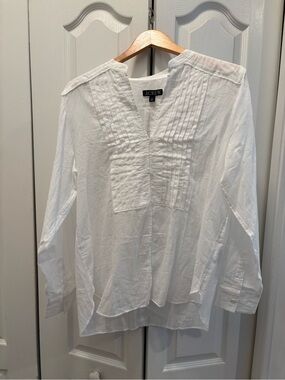 J. Crew White Button-Front Blouse